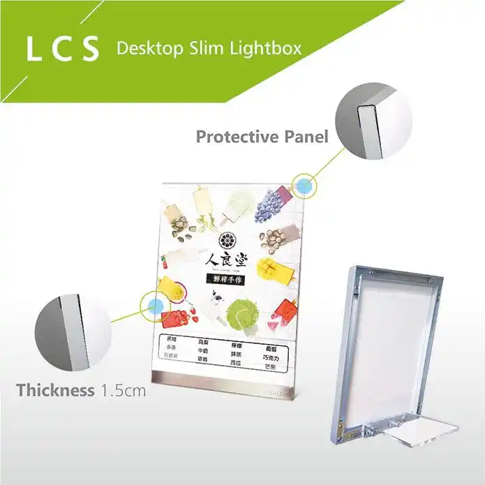 caja de luz LED delgada - escritorio