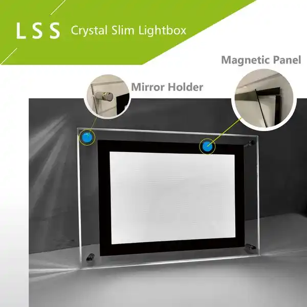 Caja de luz LED de cristal - Montada en la pared para interiores
