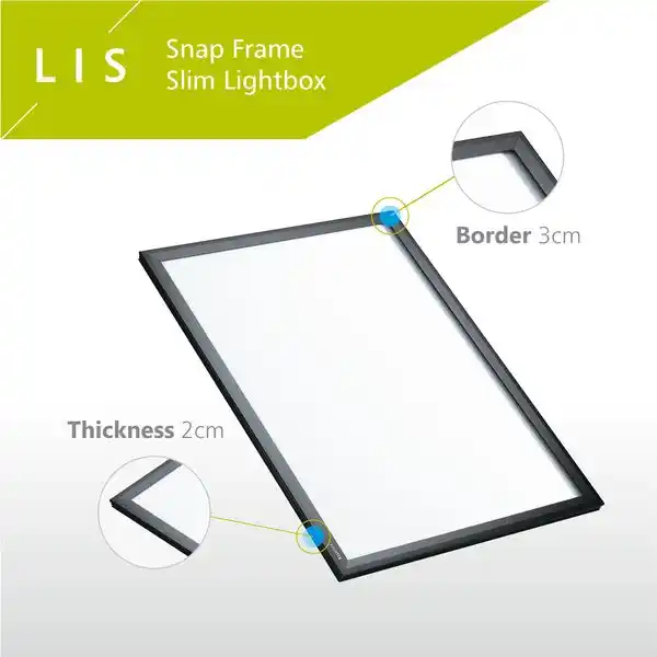 Caja de luz LED con marco a presión LIS A1U - Montaje en pared para interiores